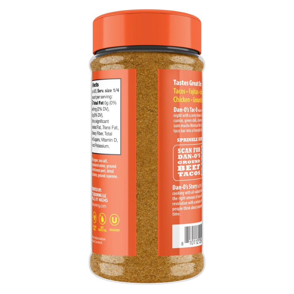 Tac-O Seasoning - Medium Bottle (Back)