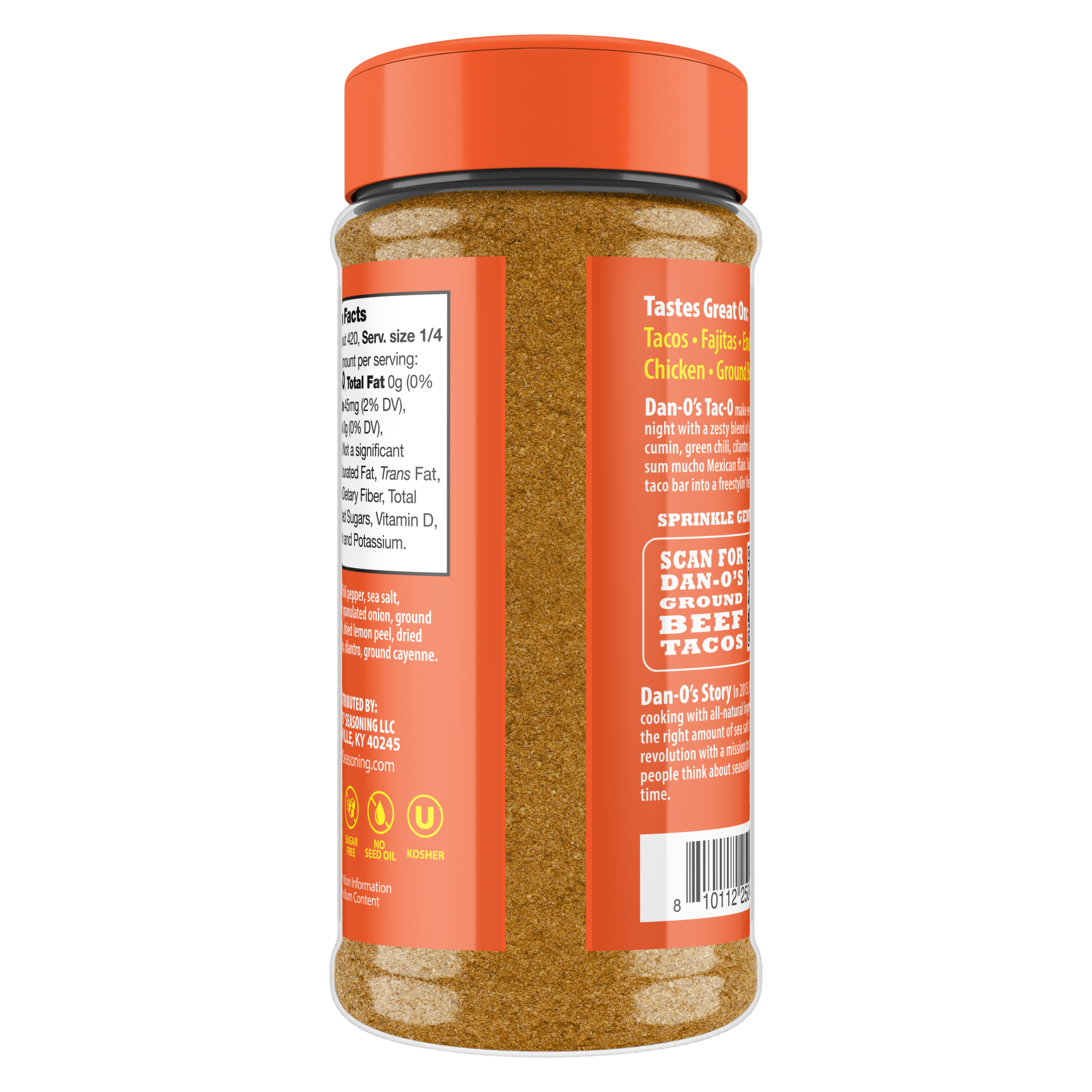 Tac-O Seasoning - Medium Bottle (Back)