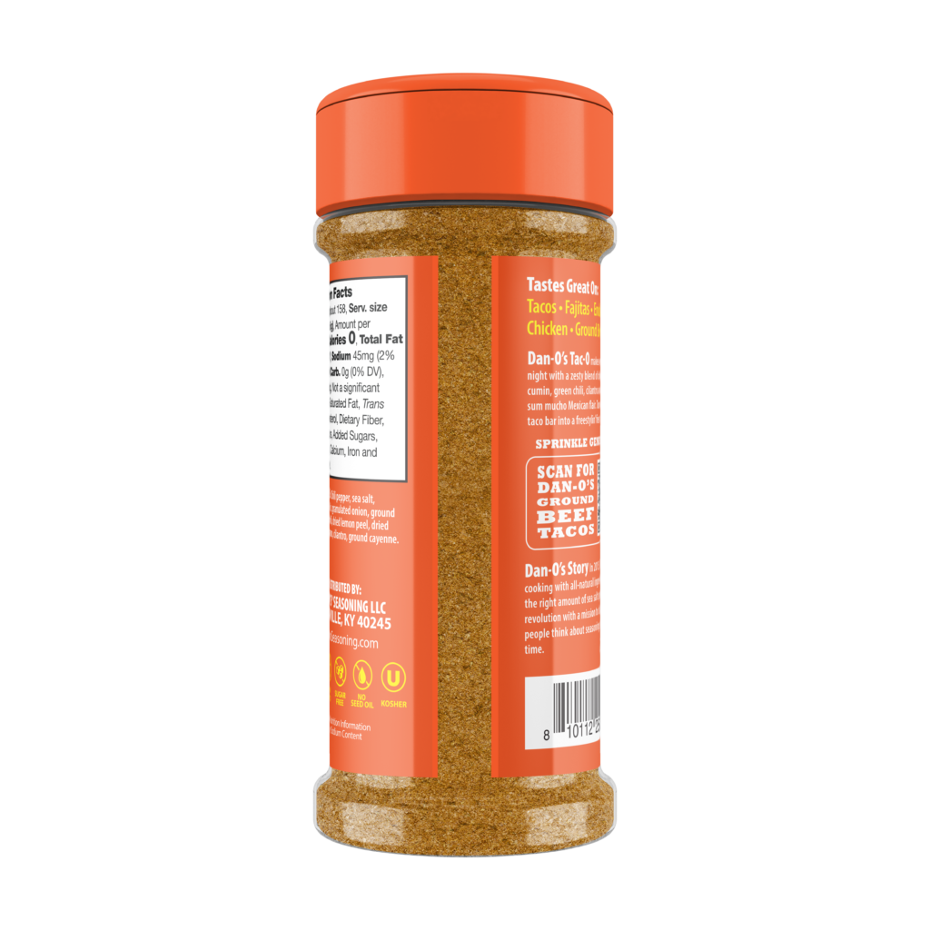 Tac-O Seasoning - Small Bottle (Back)