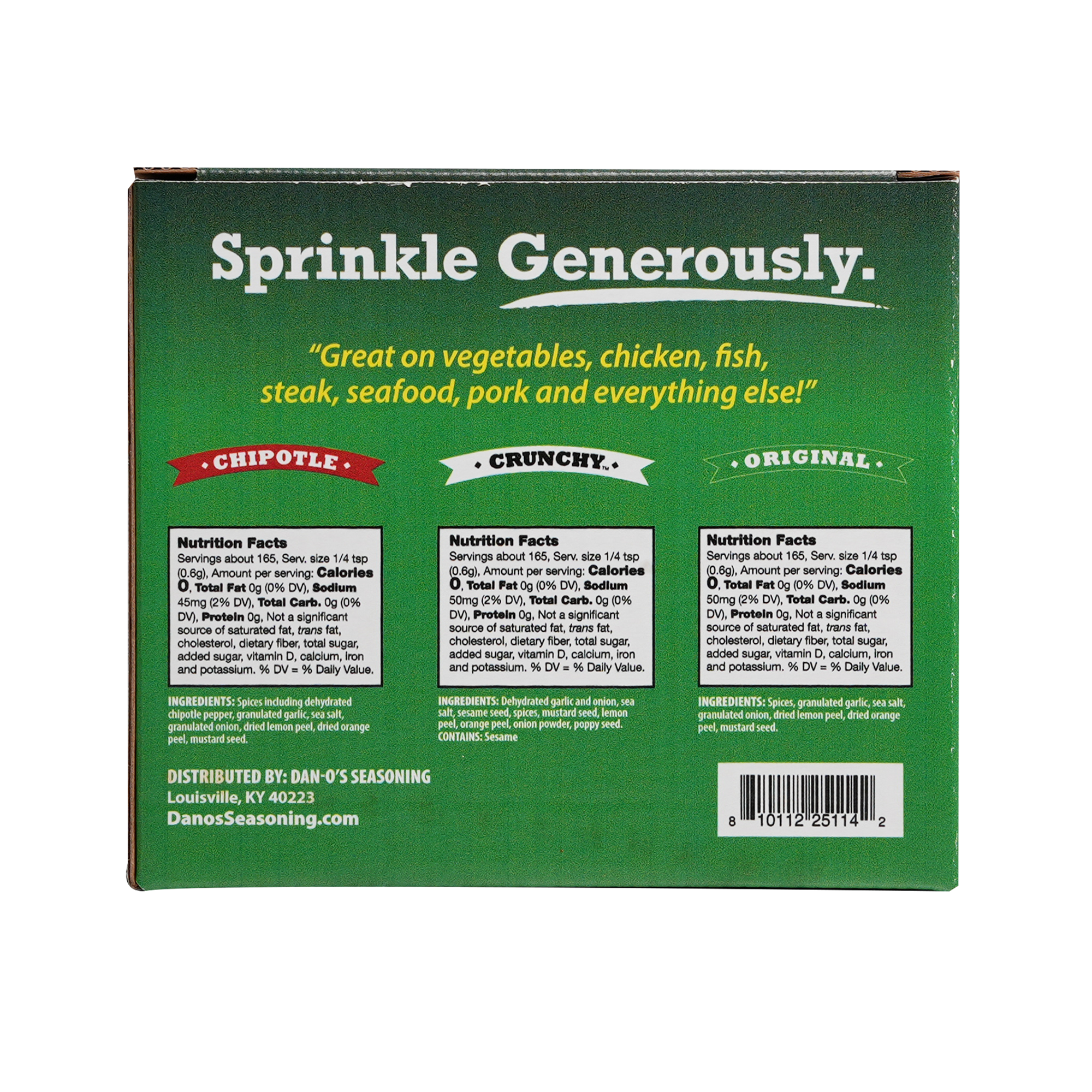 Small 3 Bottle Combo Box - Original, Chipotle, Crunchy (Back)