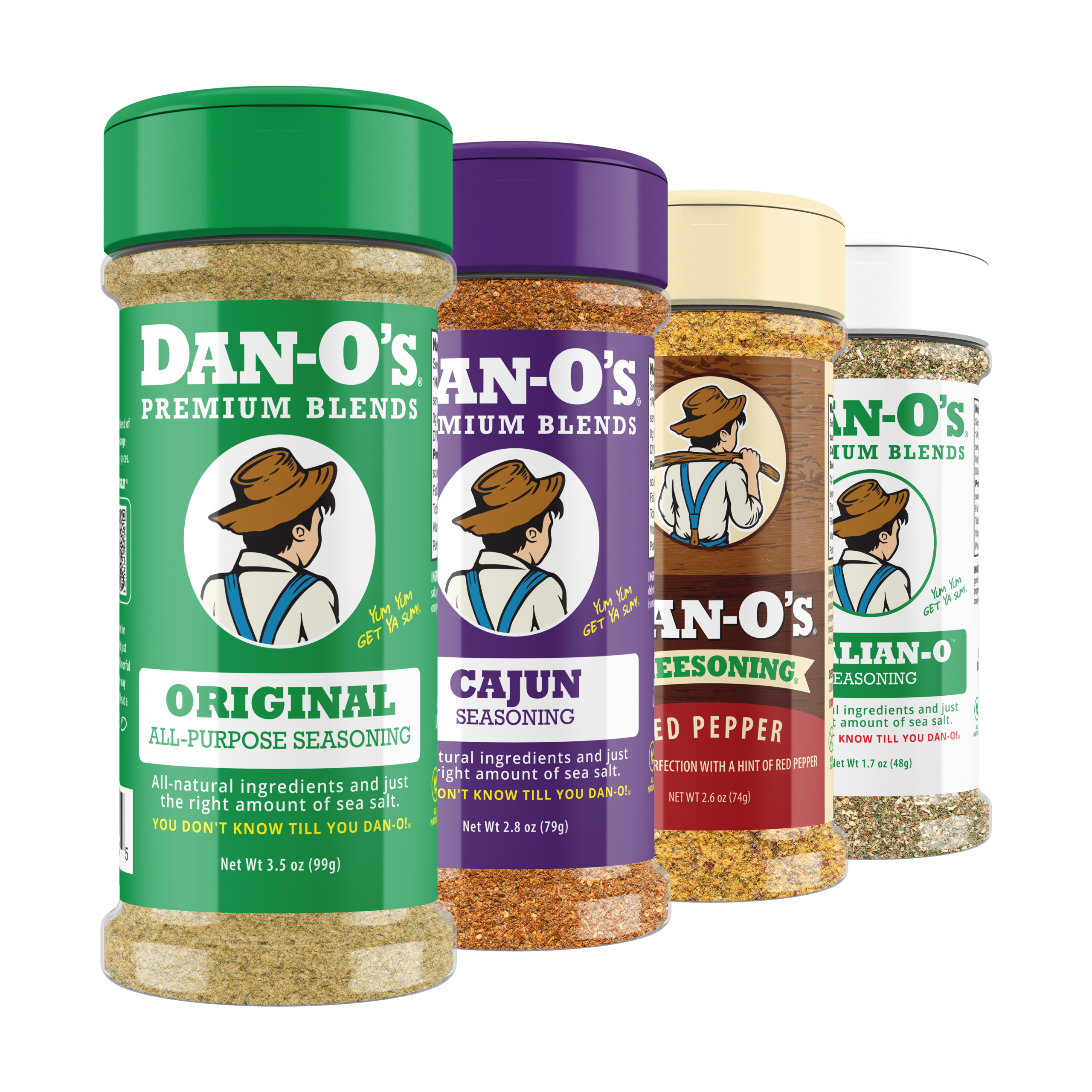 Small 4 Bottle Combo - Red Pepper Cheesoning, Original, Cajun, & Italian-O