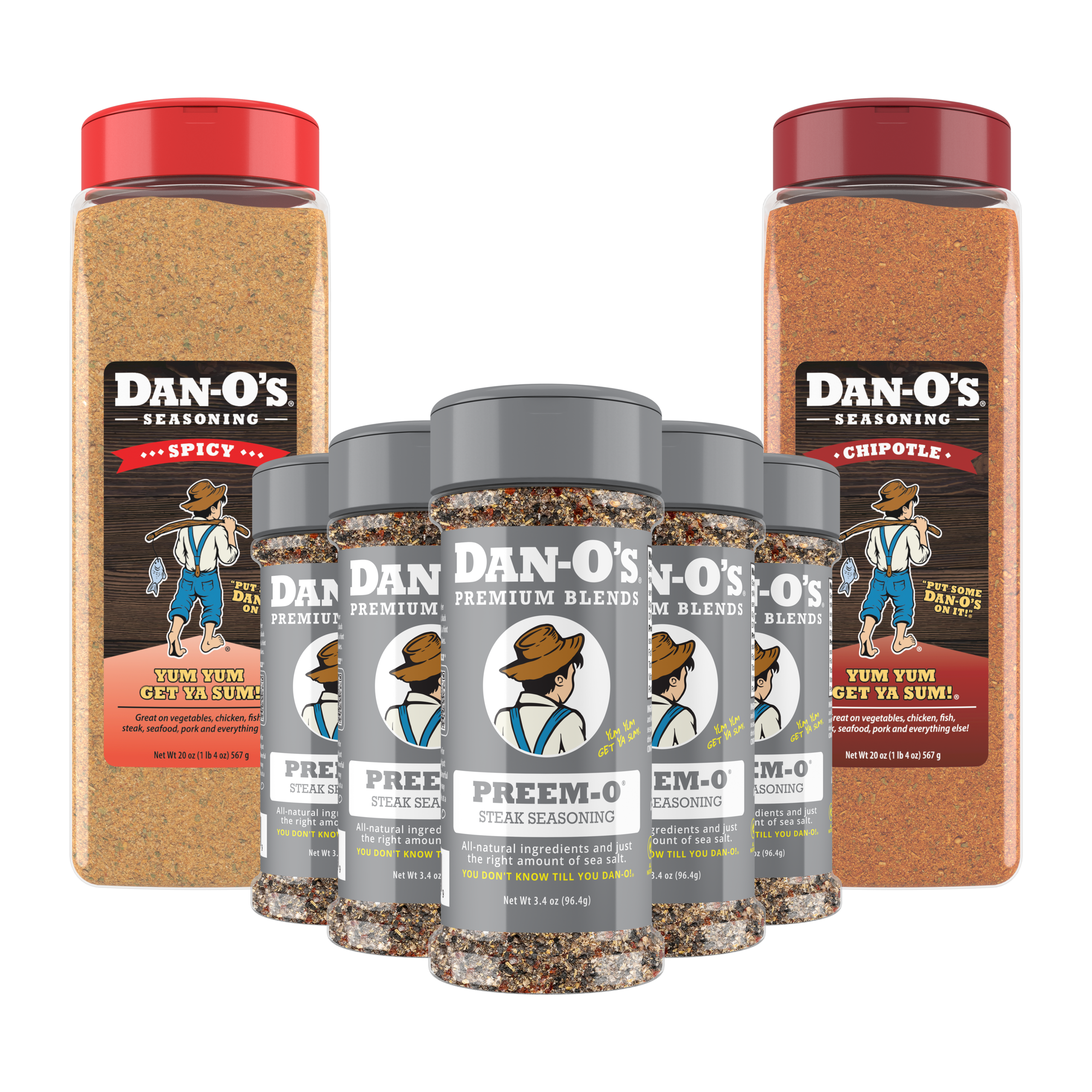 Ultimate Grilling Combo - Large Chipotle, Large Spicy, & 5 Small Preem-O