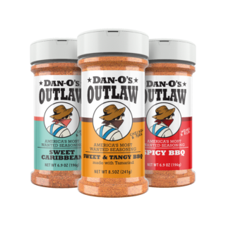 Outlaw 3 Medium Bottle Combo - Sweet & Tangy BBQ Made With Tamarind, Sweet Caribbean, & Spicy BBQ
