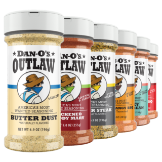 Six Shooter Outlaw Combo - Butter Dust, Blackened Bloody Mary, Butter Steak, Sweet & Tangy BBQ Made With Tamarind, Sweet Caribbean, & Spicy BBQ