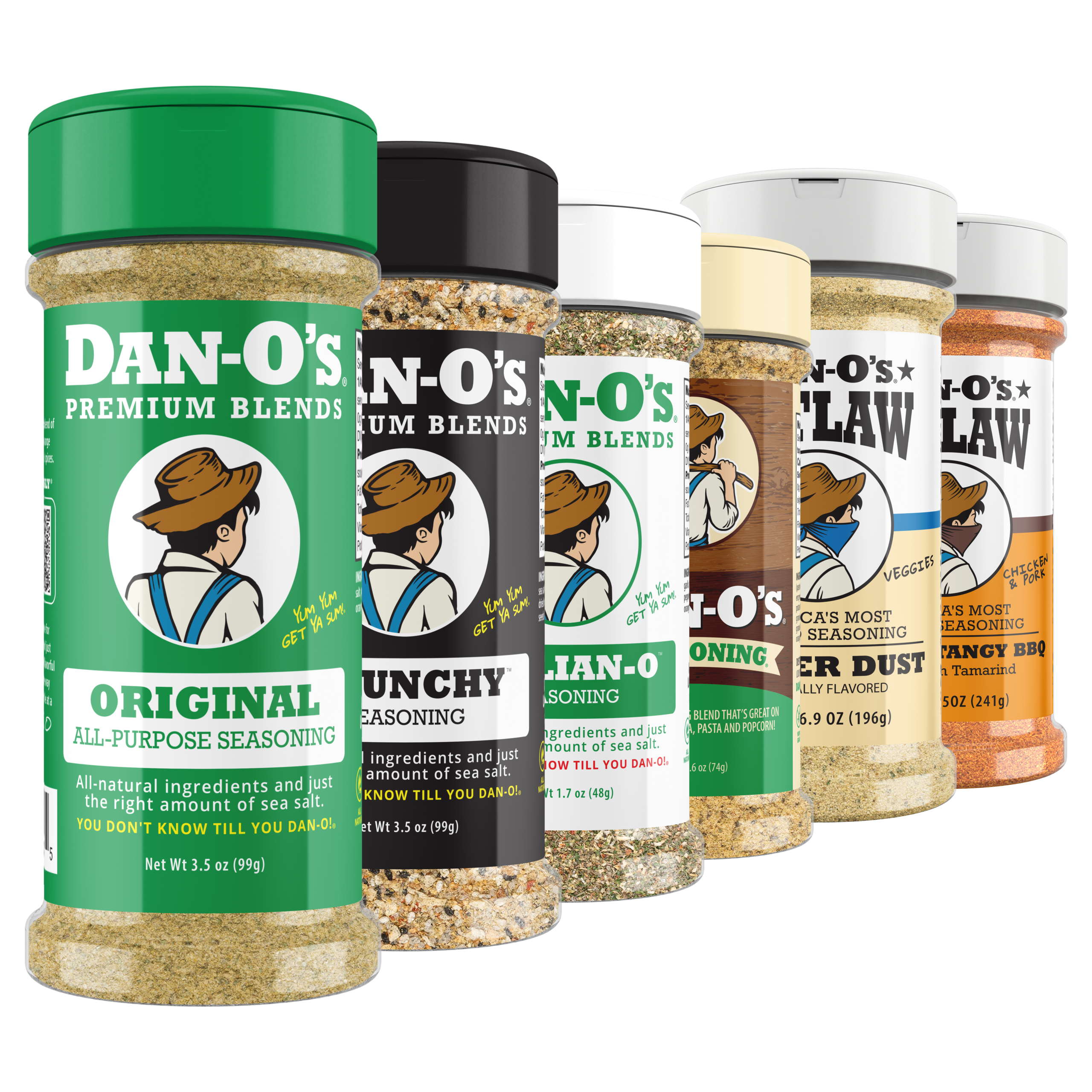 Pure Flavor 6 Bottle Combo - Original, Crunchy, Italian-O, Cheesoning, Butter Dust, and Sweet & Tangy BBQ