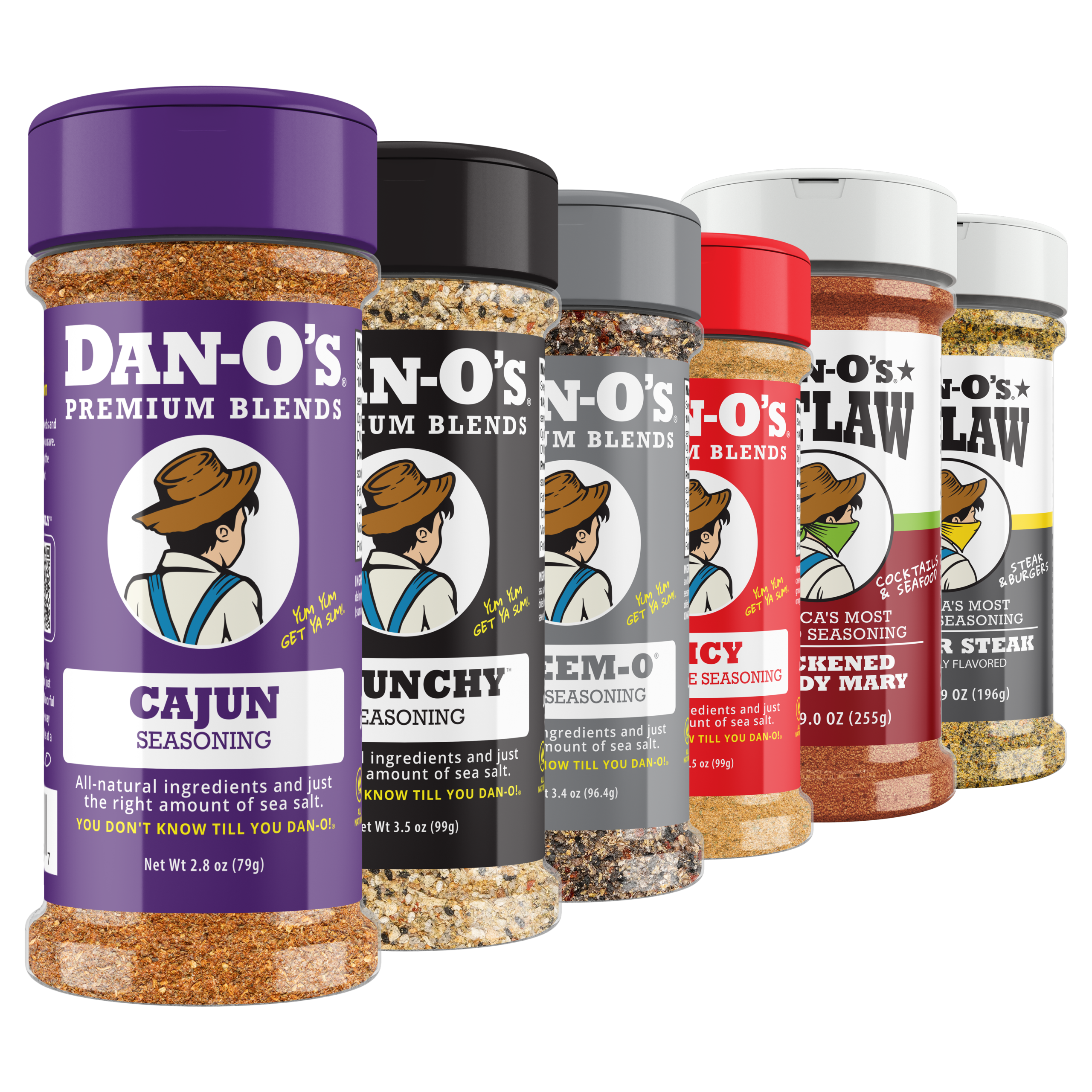 Steak Lovers 6 Bottle Combo - Cajun, Crunchy, Preem-O, Spicy, Blackened Bloody Mary, & Butter Steak