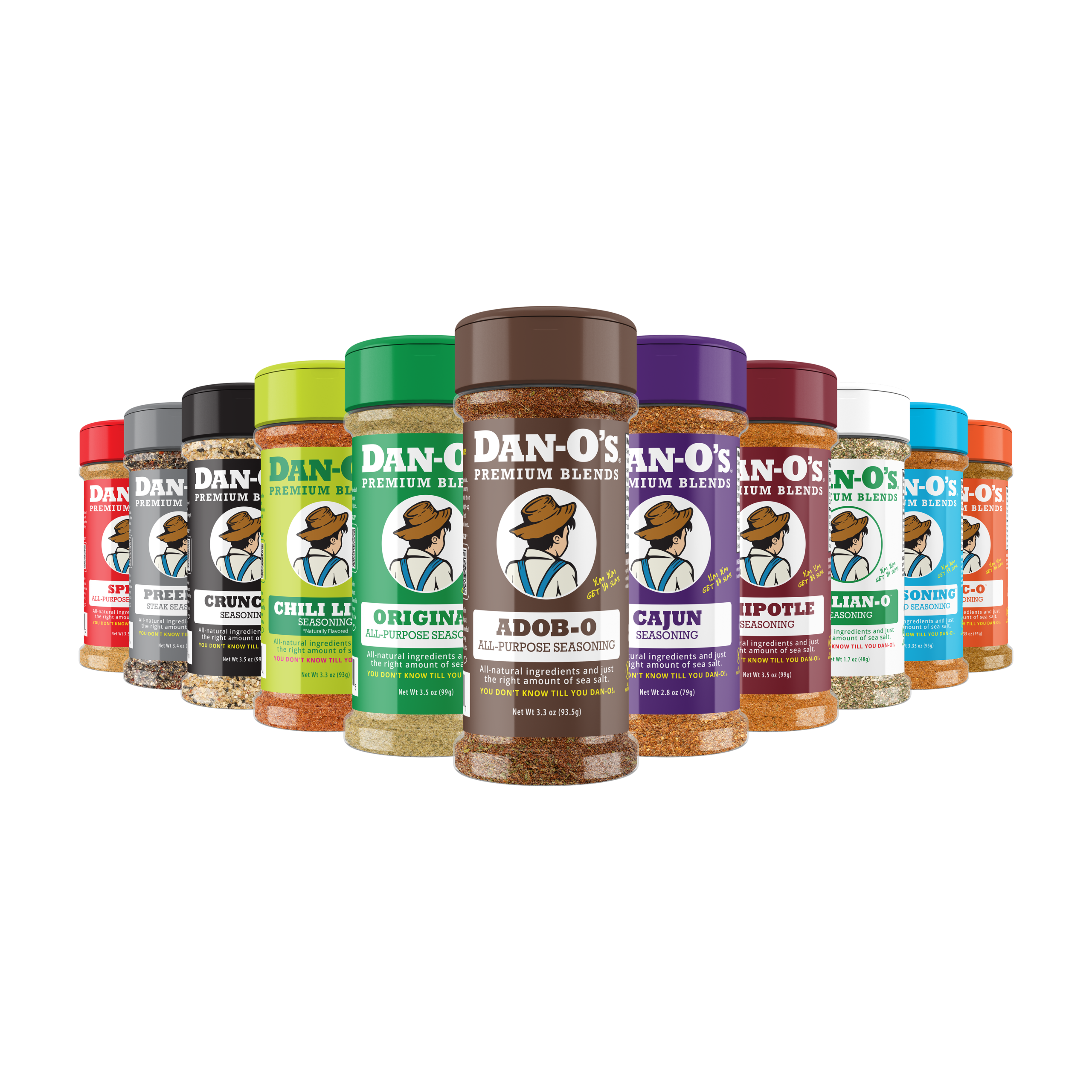 11 Bottle Premium Blends Combo – Adob-O, Original, Cajun, Chili Lime, Chipotle, Crunchy, Italian-O, Preem-O, SEA-soning, Spicy, & Tac-O