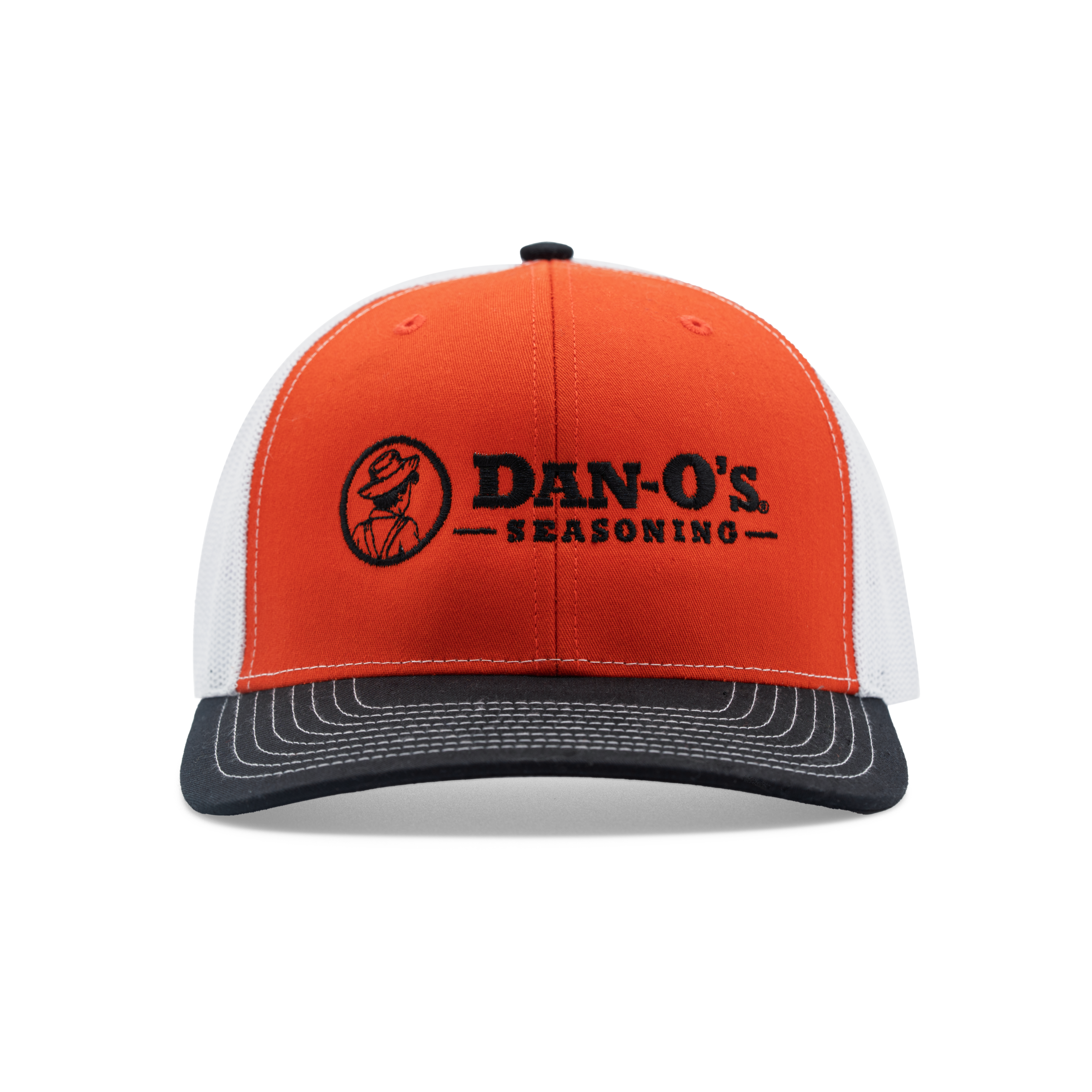 Orange, Black and White Dan-O’s Trucker Hat (Front)