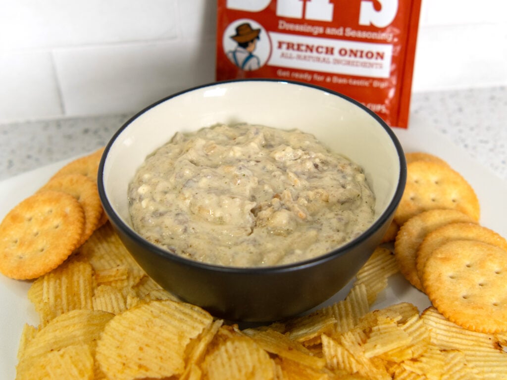 French Onion Stuffed Mushroom Dip