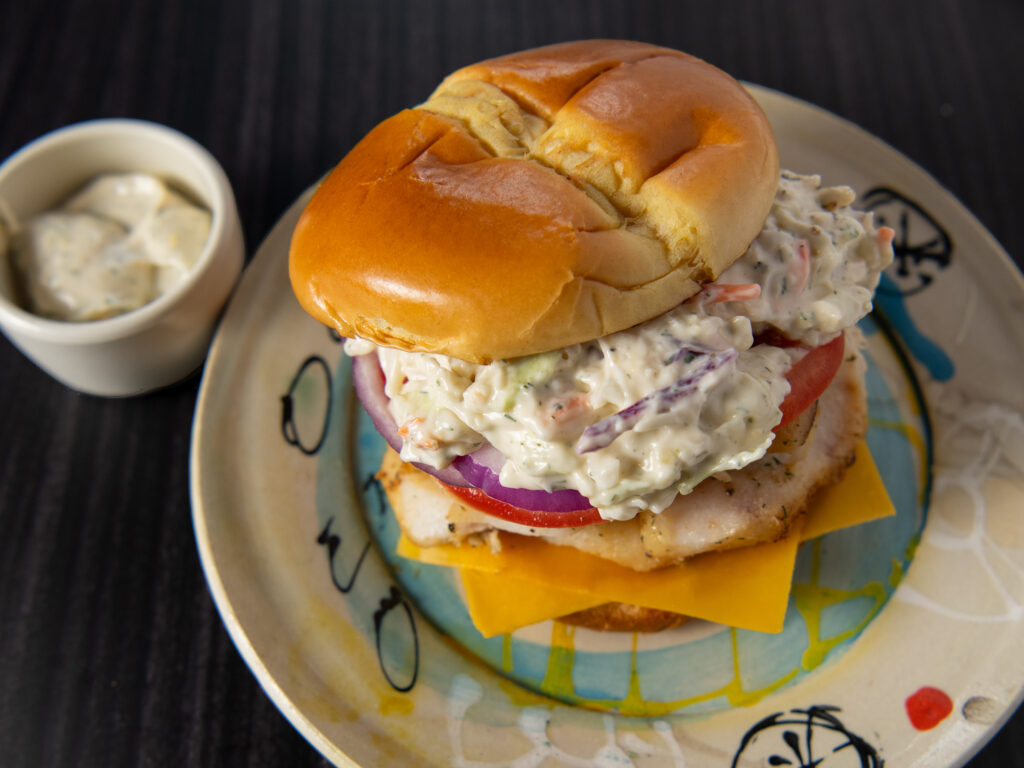Fish Sandwich with Dill Slaw