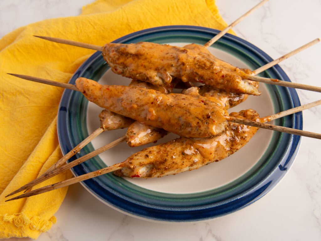 Spicy Chicken Skewers with Chili Lime Sauce