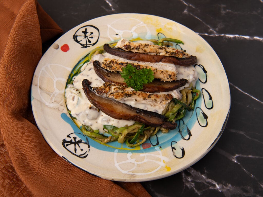 Portabello Alfredo with Zoodles