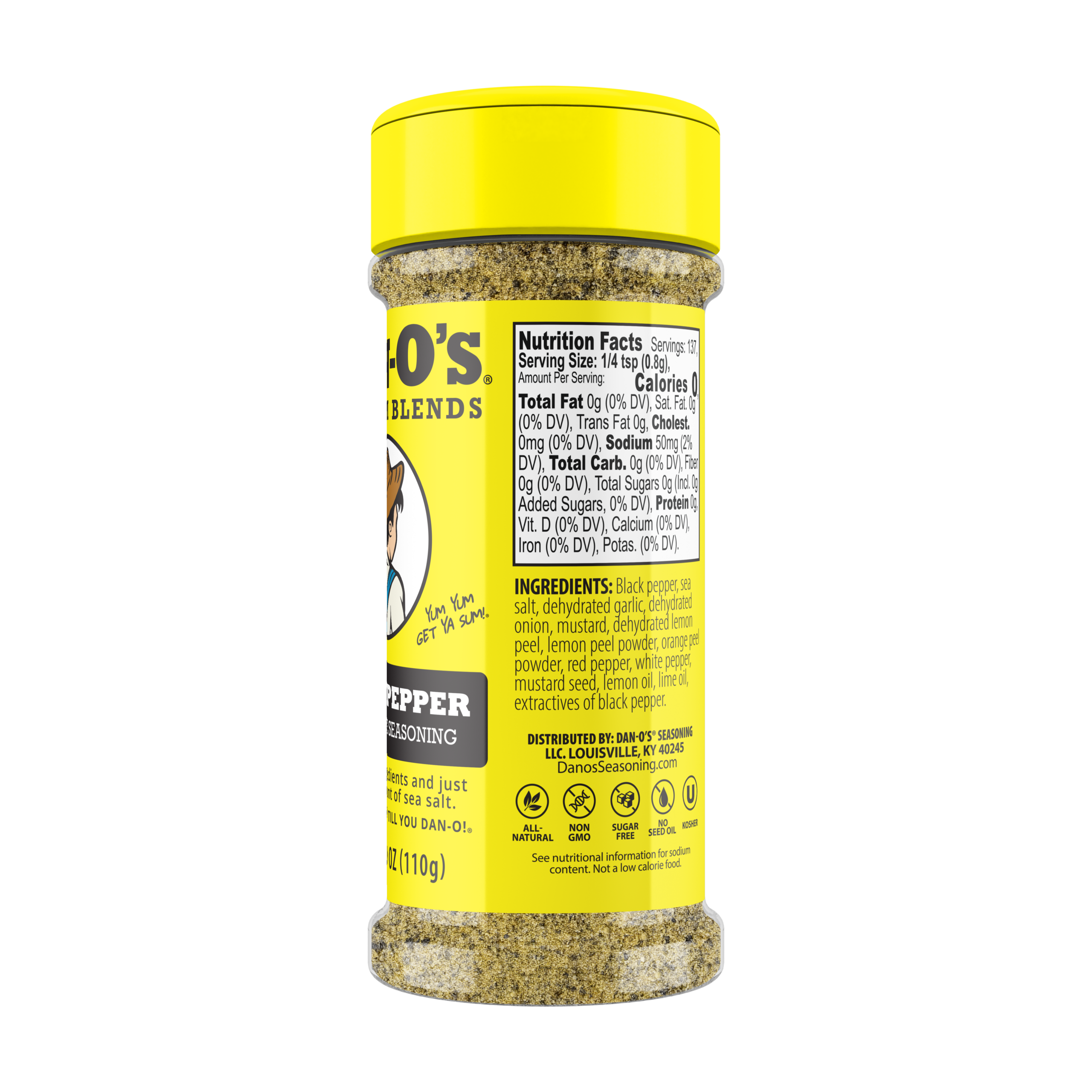Lemon Pepper Seasoning - Small Bottle (Rotated Right)