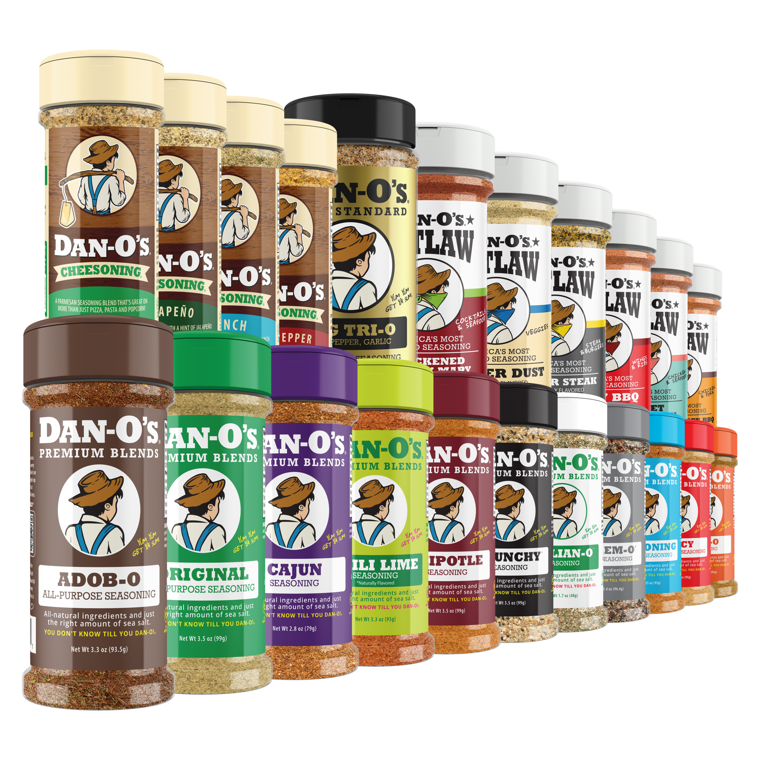 22 Bottle Combo - Adob-O, Original, Blackened Bloody Mary, Butter Dust, Butter Steak, Cajun, Cheesoning, Jalapeño Cheesoning, Ranch Cheesoning, Red Pepper Cheesoning, Chili Lime, Chipotle, Crunchy, Italian-O, Preem-O, SEA-soning, SPG Tri-O, Spicy, Spicy BBQ, Sweet Caribbean, Sweet & Tangy BBQ Seasoning Made With Tamarind, & Tac-O